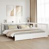 vidaXL Cama com estante sem colch&atilde;o 200x200 cm pinho maci&ccedil;o branco