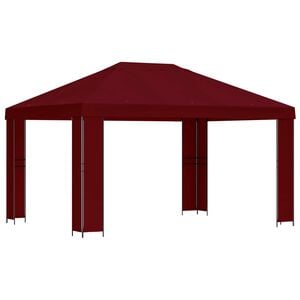 vidaXL Gazebo 4 &times; 3 m Borgonha Poli&eacute;ster e A&ccedil;o 190 gsm