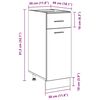 vidaXL Arm&aacute;rio suspenso com gaveta Carvalho Preto 30 x 46 x 81,5 cm