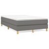 vidaXL Cama boxspring com colchão 120x190 cm tecido cinzento-escuro