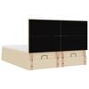 vidaXL Estrutura de cama otomana com colch&otilde;es tecido creme 200x200cm