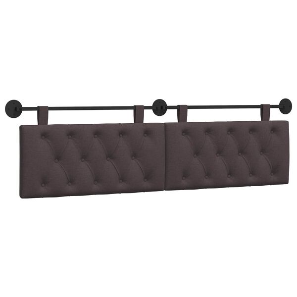 vidaXL Cabeceira Suspensa Marrom Escuro 190 x 55 x 7 cm tecido