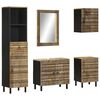 vidaXL 5 pcs conj. m&oacute;veis p/ casa de banho madeira de mangueira maci&ccedil;a