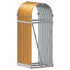 vidaXL Suporte de lenha 40x45x100 cm aço galvanizado aspeto de madeira