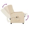 vidaXL Poltrona elevatória de massagens elétrica tecido creme