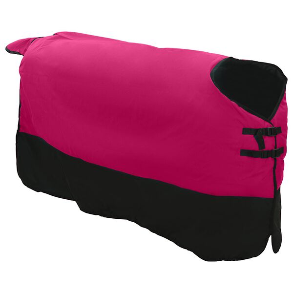 vidaXL Cobertor de Cavalo Rosa e Preto 155 cm Poli&eacute;ster