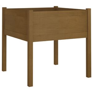 vidaXL Vaso/floreira de jardim 70x70x70 cm pinho maci&ccedil;o castanho-mel
