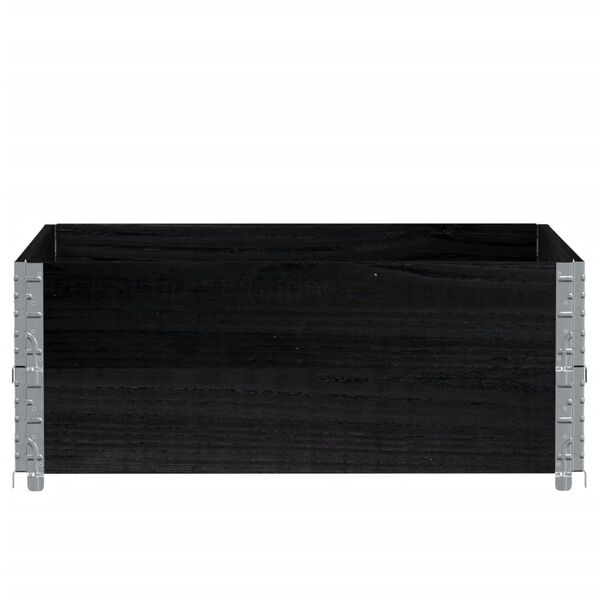 vidaXL Vaso/floreira de jardim 100x100cm madeira de pinho maci&ccedil;a preto