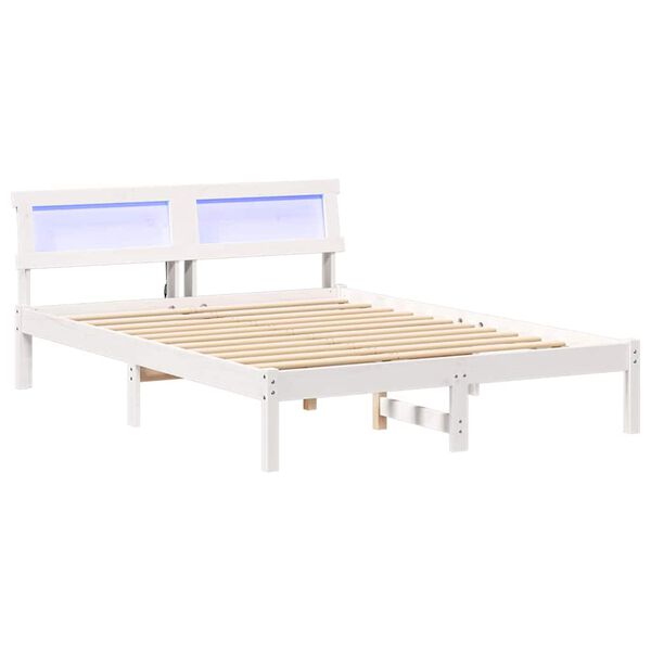 vidaXL Estrutura da Cama Branco 140 x 190 cm Madeira de pinho maci&ccedil;a