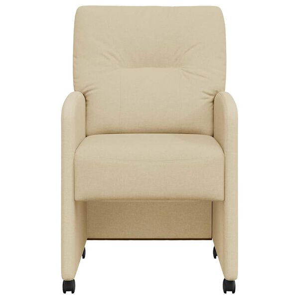 vidaXL Cadeiras de Jantar com Rodas 2 pcs Creme 57 x 67 x 95 cm tecido