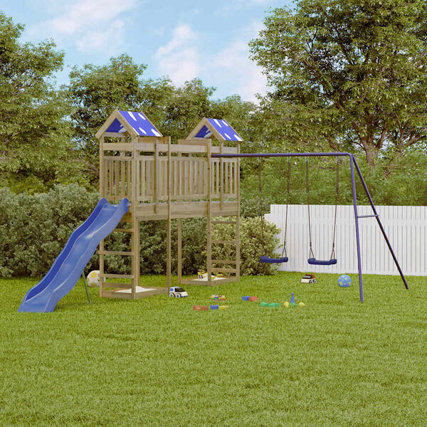 vidaXL Conjunto de brincar para exterior madeira de pinho impregnada