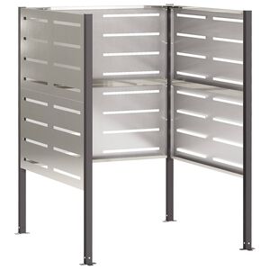 vidaXL Tela para Lixeira 85 x 85 x 113 cm A&ccedil;o inoxid&aacute;vel Prateado