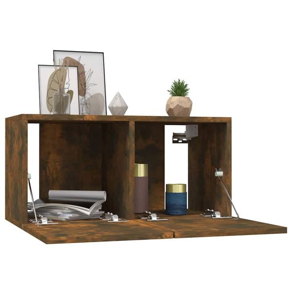 vidaXL M&oacute;veis de TV para parede 2 pcs 60x30x30 cm carvalho fumado