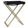 vidaXL Mesa dobr&aacute;vel 48x34x61 cm MDF dourado e preto