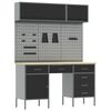 vidaXL Conjunto de Arm&aacute;rios de Trabalho com gaveta Manual 8 pcs Preto