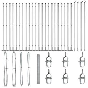 vidaXL Poste de Cerca Prateado