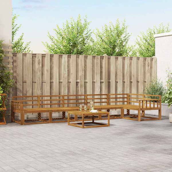 vidaXL Conjunto de Sof&aacute;s para Exterior 7 pcs Natural