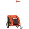 vidaXL Reboque bicicleta p/ animais tecido oxford/ferro laranja