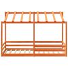 vidaXL Cama infantil com telhado 90x200 cm pinho maci&ccedil;o castanho-mel