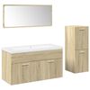 vidaXL 4 pcs conj. m&oacute;veis casa banho derivados madeira carvalho sonoma