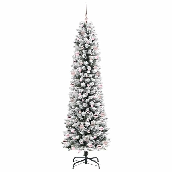 vidaXL &Aacute;rvore de Natal Artificial Branco 240 cm PVC, Metal e Pl&aacute;stico