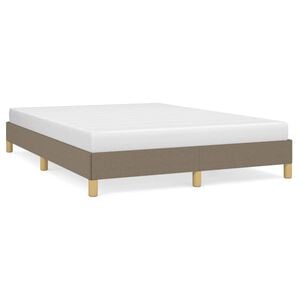 vidaXL Cama sem colch&atilde;o 140x200 cm tecido castanho-acinzentado