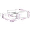vidaXL Estrutura cama + gavetas 90x200 cm pinho maciço castanho escuro