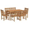 vidaXL Conjunto de jantar de jardim de 7 pe&ccedil;as 140x80 cm madeira de teca maci&ccedil;a