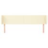 vidaXL Cabeceira de cama c/ abas couro artificial 163x23x78/88cm creme