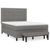 vidaXL Cama com molas/colch&atilde;o 140x190 cm tecido cinzento-escuro