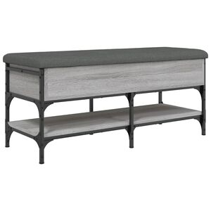 vidaXL Banco sapateira 102x42x45 cm derivados madeira cinzento sonoma