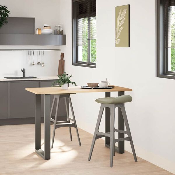 vidaXL P&eacute;s para mesa de bar em formato de U 2 pe&ccedil;as antracite 60x(90-91) cm a&ccedil;o