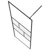 vidaXL Parede de Chuveiro Walk-in Preto 80 x 195 x 0.5 cm