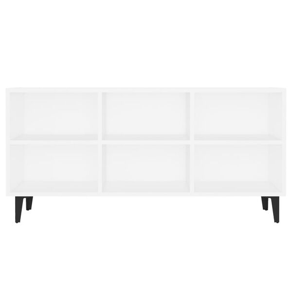 vidaXL M&oacute;vel de TV com pernas em metal 103,5x30x50 cm branco