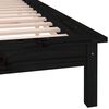 vidaXL Estrutura de cama c/ LED 140x190 cm madeira maci&ccedil;a preto