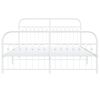 vidaXL Estrutura de cama com cabeceira e p&eacute;s 150x200 cm metal branco
