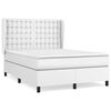 vidaXL Cama com molas/colch&atilde;o 140x190 cm couro artificial branco