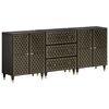 vidaXL M&oacute;veis de apoio 3 pcs 60x33x75 cm madeira de mangueira maci&ccedil;a