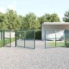 vidaXL Port&atilde;o de jardim em tela verde 500x125 cm a&ccedil;o galvanizado.