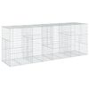 vidaXL Cesto gabi&atilde;o com cobertura 400x100x150 cm ferro galvanizado