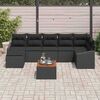 vidaXL Conjunto de Sof&aacute; de Jardim 8 pcs Preto vime PE