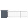 vidaXL Casota p/ c&atilde;es c/ parque 110x405x110 cm a&ccedil;o galvaniz. antracite