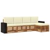 vidaXL Conjunto de Sof&aacute;s para Exterior 5 unid. Natural e Creme