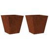 vidaXL Garden Planters 2 pcs 30x30x30 cm a&ccedil;o resistente &agrave;s intemp&eacute;ries
