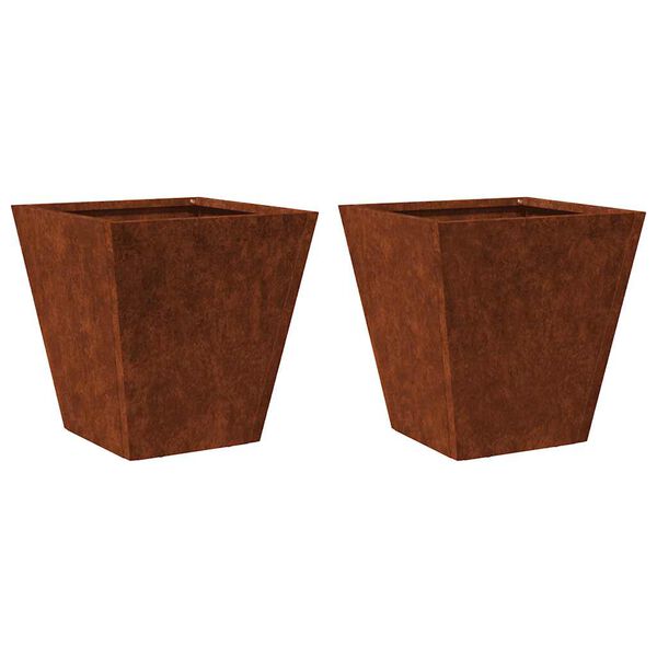 vidaXL Garden Planters 2 pcs 30x30x30 cm a&ccedil;o resistente &agrave;s intemp&eacute;ries