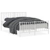 vidaXL Estrutura de cama com cabeceira e p&eacute;s 140x190 cm metal branco