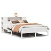 vidaXL Cama com estante sem colch&atilde;o 120x200 cm pinho maci&ccedil;o branco