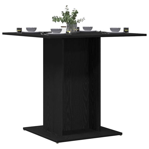vidaXL Mesa jantar 80x80x75 cm derivados de madeira carvalho preto