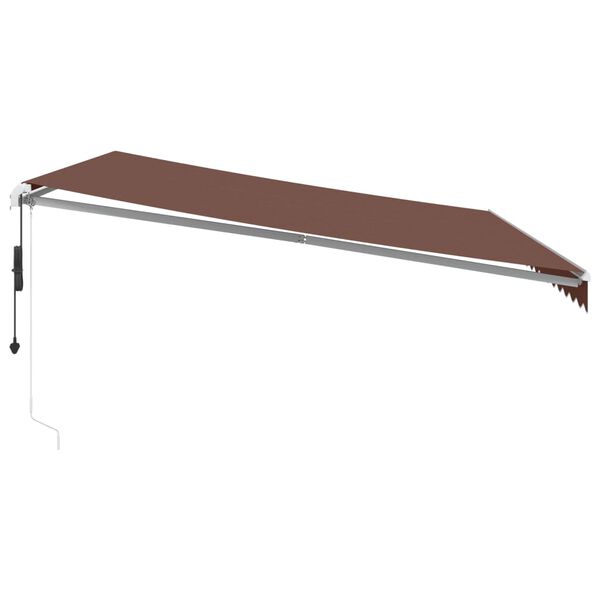 vidaXL Toldo retr&aacute;til autom&aacute;tico 450x350 cm castanho