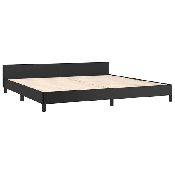 vidaXL Estrutura cama c/ cabeceira sem colch&atilde;o 200x200 cm preto
